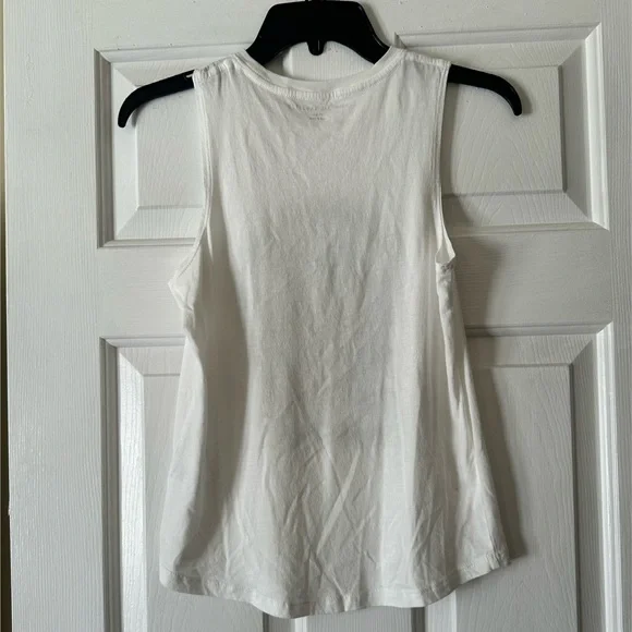 Spiritual Gangster White and gold crew neck tank top with tiger graphic, small - Picture 5 of 6